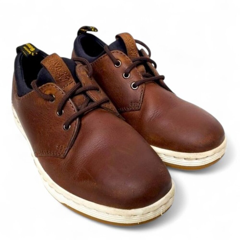Dr Martens Solaris Youth Brown Leather Laced Slip On Sneakers Sock Ankle‎ M4 L5